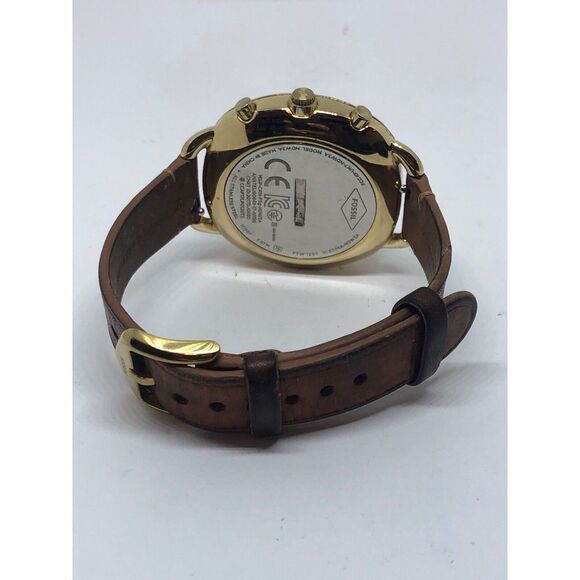 Fossil Q FTW1201 Women Brown Leather Analog Silver Dial Hybrid Smart Watch CM269 - Picture 9 of 9